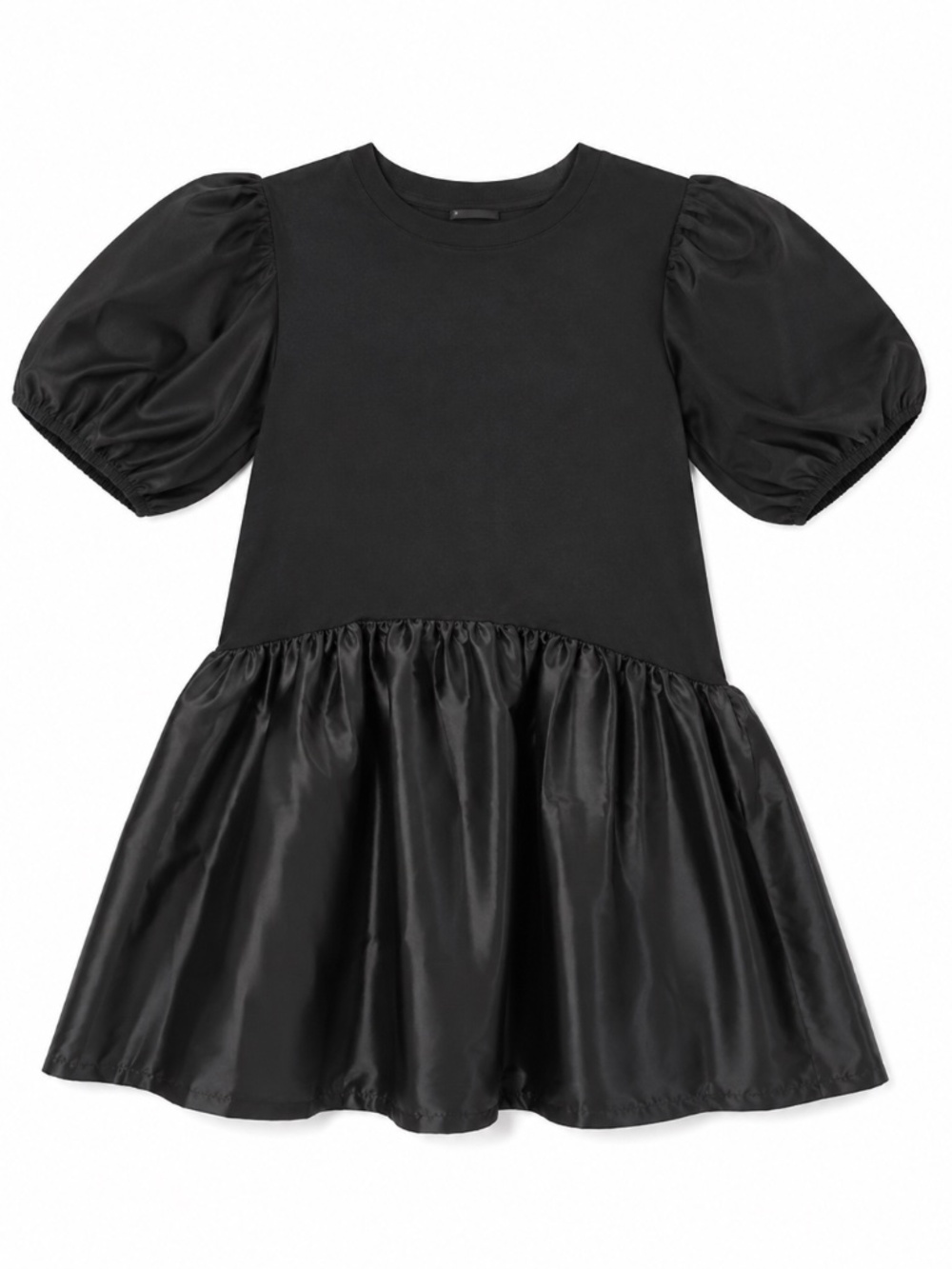 English Factory Black Puff Sleeve Mini Dress